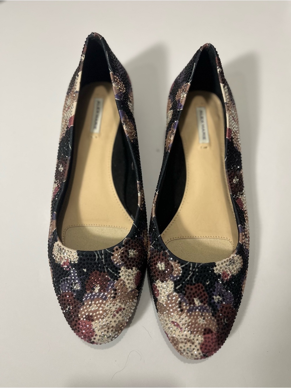 Alex Marie Black Multi Floral Sequin Ballet Flats